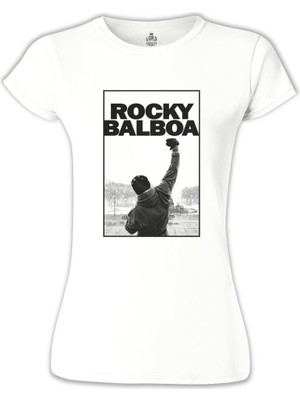 Lord T-Shirt LordT-Shirt Rocky Balboa - Win Beyaz Bayan Tshirt