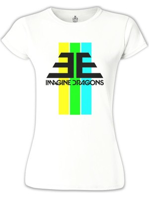 Lord T-Shirt LordT-Shirt T-Shirt Imagine Dragons - Ee Beyaz Bayan Tshirt