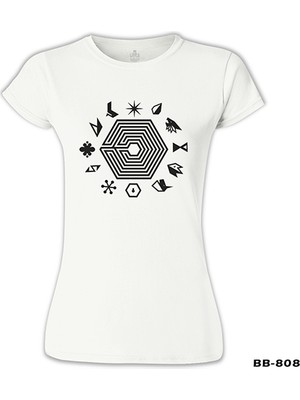 Lord T-Shirt LordT-Shirt T-Shirt Exo - Exoplanet Beyaz Bayan Tshirt