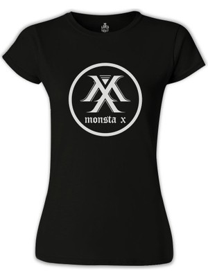 Lord T-Shirt LordT-Shirt Monsta x - Logo Siyah Bayan Tshirt