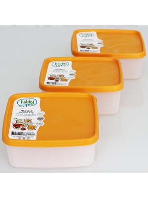 Hobby Life Alaska Nofrost Saklama Kabı 0,65 Litre 3'lü Turuncu