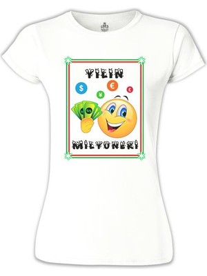 Lord T-Shirt LordT-Shirt Yilin Milyoneri Beyaz Bayan Tshirt