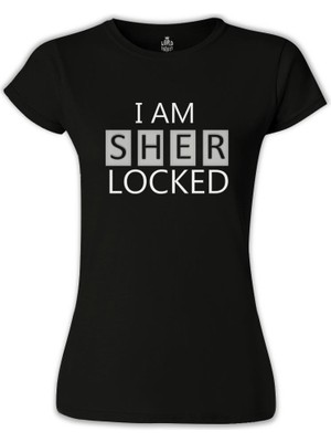 Lord T-Shirt LordT-Shirt Sherlock - I Am Sherlocked Siyah Bayan Tshirt