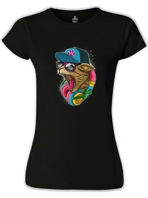 Llord T-Shirt LlordT-Shirt Catphone Müzik Siyah Bayan T-Shirt