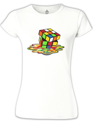 Lord T-Shirt LordT-Shirt Color Cubes Beyaz Bayan Tshirt