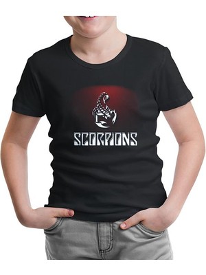 Lord T-Shirt LordT-Shirt Scorpions - Red Poison Siyah Çocuk Tshirt