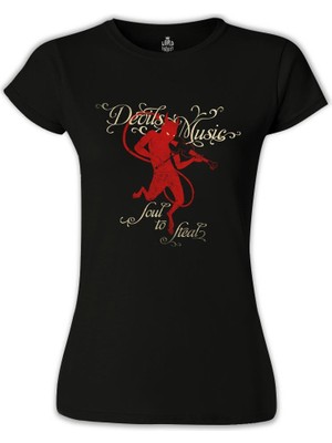 Lord T-Shirt LordT-Shirt Devil Siyah Bayan Tshirt