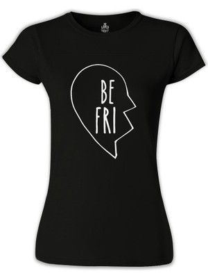 Lord T-Shirt LordT-Shirt Best Friends Kalp 1/2 - 1 Siyah Bayan Tshirt