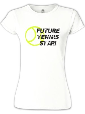 Lord T-Shirt LordT-Shirt Future Tenis Star Beyaz Bayan Tshirt