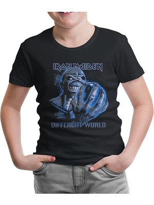 Lord T-Shirt LordT-Shirt Iron Maiden - Different World Siyah Çocuk Tshirt