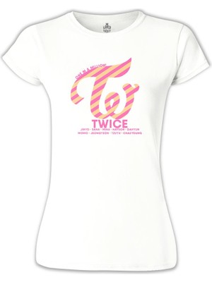 Lord T-Shirt LordT-Shirt Twice - Logo Beyaz Bayan Tshirt