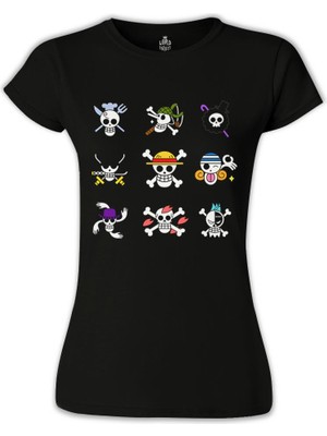 Lord T-Shirt LordT-Shirt One Piece - Character Flags Siyah Bayan Tshirt