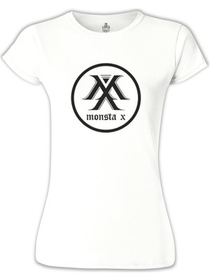 Lord T-Shirt LordT-Shirt Monsta x - Logo Beyaz Bayan Tshirt