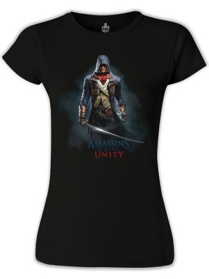 Lord T-Shirt LordT-Shirt Assassin's Creed - Arno Siyah Bayan Tshirt