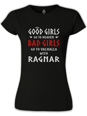 Lord T-Shirt LordT-Shirt Vikings - Valhalla Siyah Bayan Tshirt