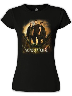 Lord T-Shirt LordT-Shirt Supernatural Siyah Bayan Tshirt