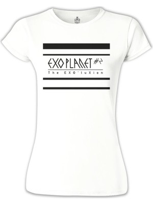 Lord T-Shirt LordT-Shirt Exo - Exo'luxion Beyaz Bayan Tshirt