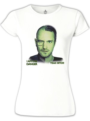 Lord T-Shirt LordT-Shirt Breaking Bad - I Am The Danger Beyaz Bayan Tshirt