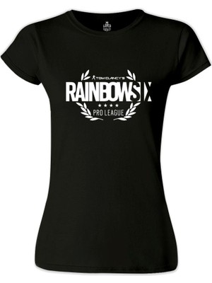 Lord T-Shirt LordT-Shirt Rainbow Six - Pro Siyah Bayan Tshirt