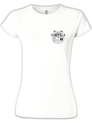 Lord T-Shirt LordT-Shirt Bts - Jimin 95 (Ön-Arka) Beyaz Bayan Tshirt