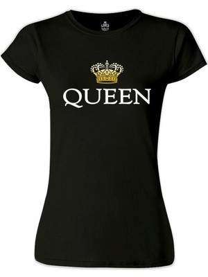 Lord T-Shirt LordT-Shirt Queen Siyah Bayan Tshirt