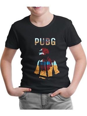 Lord T-Shirt LordT-Shirt Pubg - Red Storm Siyah Çocuk Tshirt