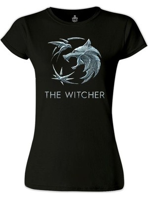 Lord T-Shirt LordT-Shirt The Witcher - Wolf Siyah Bayan Tshirt