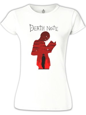 Lord T-Shirt LordT-Shirt Death Note - Nightmare Beyaz Bayan Tshirt
