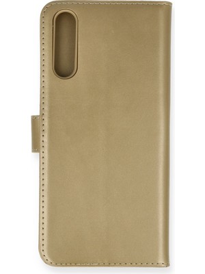 Nevarium Huawei P Smart S Kılıf Kapaklı Cüzdan Standlı Deri - Gold