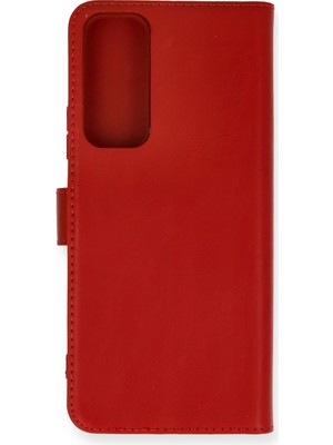 Nevarium Huawei P Smart 2021 Kılıf Kapaklı Cüzdan Standlı Deri - Kırmızı