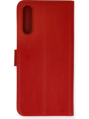 Nevarium Huawei P Smart S Kılıf Kapaklı Cüzdan Standlı Deri - Kırmızı