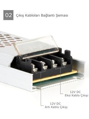 Ucuz Geldi Ultra Slim 16.5 Amper Sessiz Şerit LED Trafosu Alüminyum Kasa 12V LED Trafo Adaptör