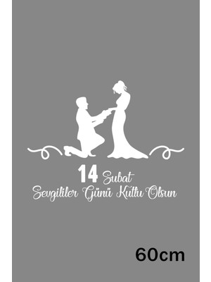 Mıgnatıs 14 Şubat Sevgililer Günü Indirimi Sticker Yapıştırma 60CM - Beyaz