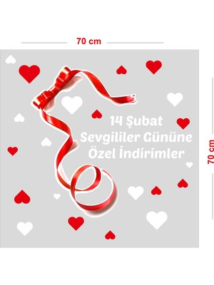 Mıgnatıs Hediye Kutusu 14 Şubat Sevgililer Gününe Özel Hediyeler Vitrin Süsleme Stickerı 70 cm