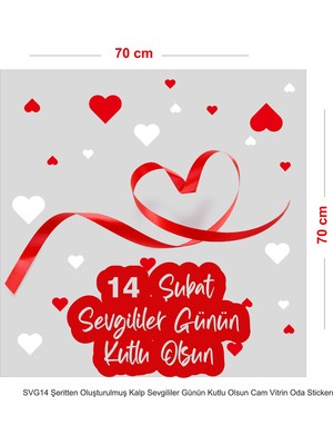 Mıgnatıs Aşk Tanrısı ve Kalpler 14 Şubat Sevgililer Günü Love Cam Vitrin Oda Stickerı 70 cm