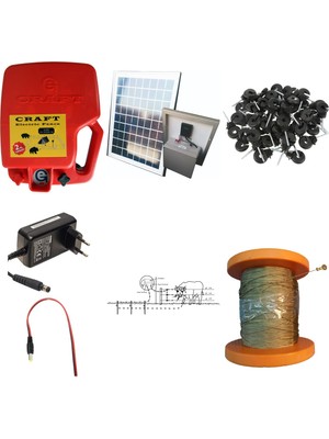 Craft 2,5 Dönüme Göre 14KW Güneş Panelli Elektrikli Çit Teli Çelik Telli