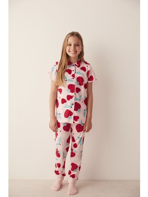 Penti Kız Çocuk Big Berry 2li Gömlek Pijama Takımı