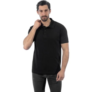 Polo Yaka Tişört, Siyah -136E1050- T-shirt, Tshirt, Kısa Kollu