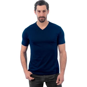 V Yaka Tişört, Lacivert -113E245- T-shirt, Tshirt, Kısa Kollu