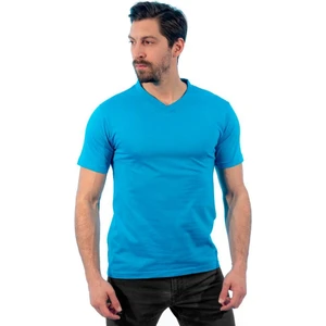 V Yaka Tişört, Turkuaz -113E209- T-shirt, Tshirt, Kısa Kollu