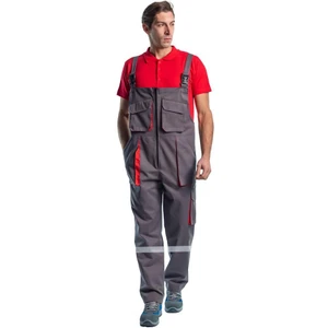 Şensel, Reflektörlü Bahçıvan Tulum, Gri-Kırmızı-8E2386- Salopet