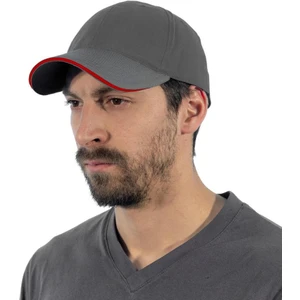 Şensel, Spor Şapka, Gri-Kırmızı -110E386- Günlük Şapka, Outdoor