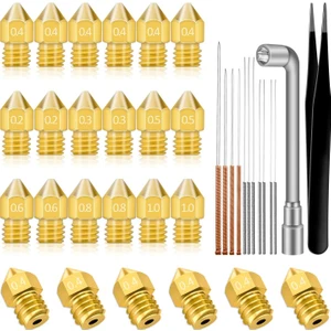 Shuai Yan 37 Adet 3D Yazıcı Nozulları Mk8 Nozul 0.2,0.3,0.4,0.5,0.6,0.8,1.0mm Extruder Baskı Kafası Creality Cr-10 Ender 3 5 (Yurt Dışından)