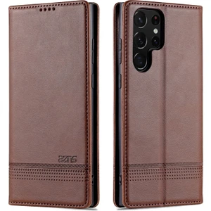 Samsung Galaxy S22 Ultra Için Manyetik Tokalı Pu Deri Telefon Kılıfı (Yurt Dışından)