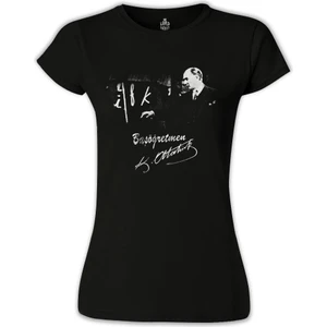 Başöğretmen Atatürk - Bayan Siyah Tshirt