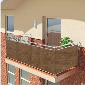 Altın Pamuk Balkon Demiri Perdesi Korkuluk Perdesi Düz Kahve Her Ölçüde Boy x En Metal Halkalı