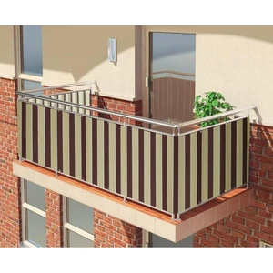 Altın Pamuk Balkon Demiri Perdesi Korkuluk Perdesi Kahve Krem Her Ölçüde Boy x En Metal Halkalı