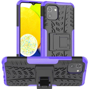 Samsung Galaxy A03 Için Destek Çubuklu Yumuşak Tpu + Sert Pc Darbeye Dayanıklı Koruyucu Telefon Kılıfı (Yurt Dışından)