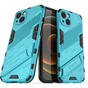 Apple iPhone 13 Için Standlı Çift Katmanlı Sert Pc + Yumuşak Tpu Darbeye Dayanıklı Koruyucu Kılıf - Açık Mavi (Yurt Dışından)