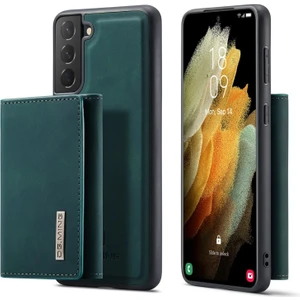M1 Serisi Deri Kaplamalı Tpu + Pc Samsung Galaxy S21 5g Için Telefon Kılıfı - Yeşil (Yurt Dışından)